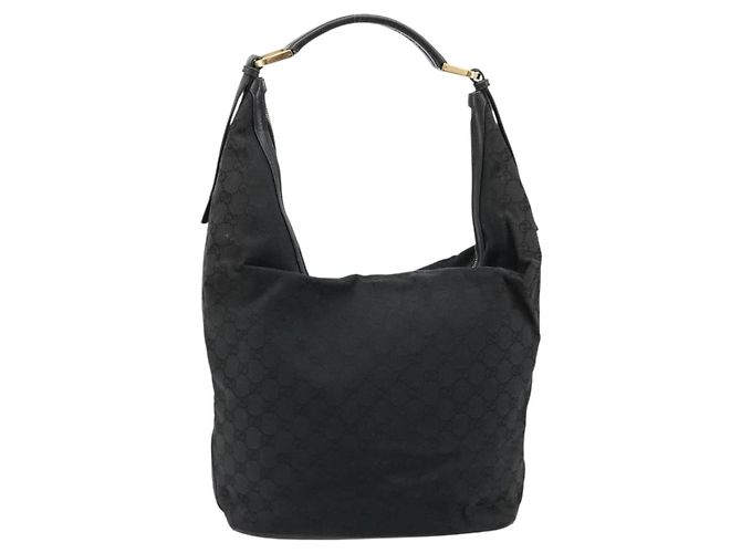 GUCCI GG Canvas Shoulder Bag Black Silver 001 4287 - vista 2