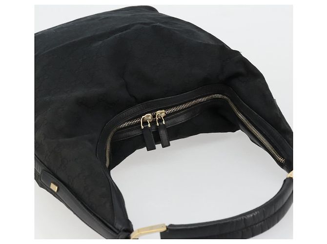 GUCCI GG Canvas Shoulder Bag Black Silver 001 4287 - vista 6