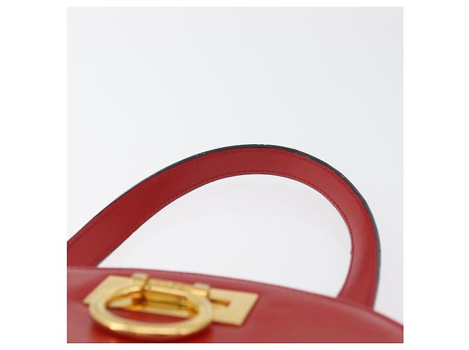 Céline CELINE Circle Hand Bag Leather Red Gold - vista 14