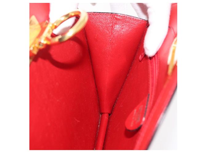 Céline CELINE Circle Hand Bag Leather Red Gold - vista 22