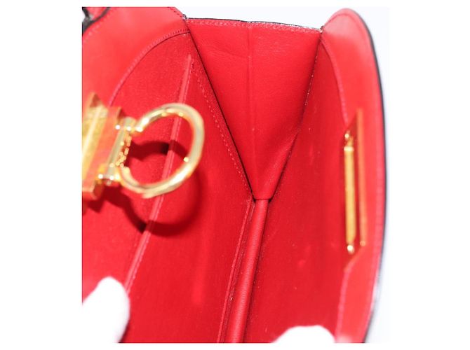 Céline CELINE Circle Hand Bag Leather Red Gold - vista 24