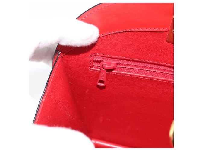 Céline CELINE Circle Hand Bag Leather Red Gold - vista 26