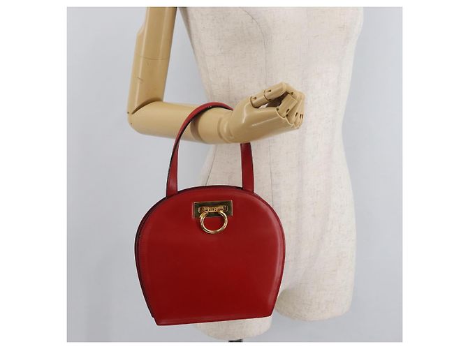 Céline CELINE Circle Hand Bag Leather Red Gold - vista 28
