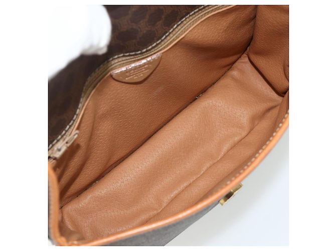 Céline CELINE Macadam Canvas Shoulder Bag PVC Leather Brown Gold - vista 10