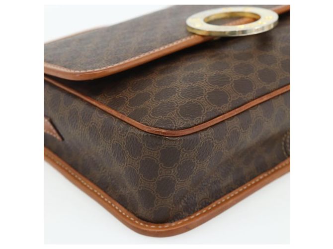Céline CELINE Macadam Canvas Shoulder Bag PVC Leather Brown Gold - vista 14