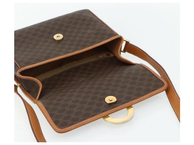 Céline CELINE Macadam Canvas Shoulder Bag PVC Leather Brown Gold - vista 18