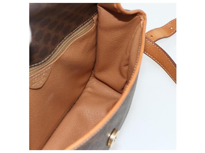 Céline CELINE Macadam Canvas Shoulder Bag PVC Leather Brown Gold - vista 19