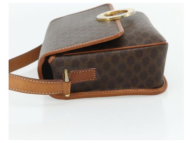 Céline CELINE Macadam Canvas Shoulder Bag PVC Leather Brown Gold - vista 3