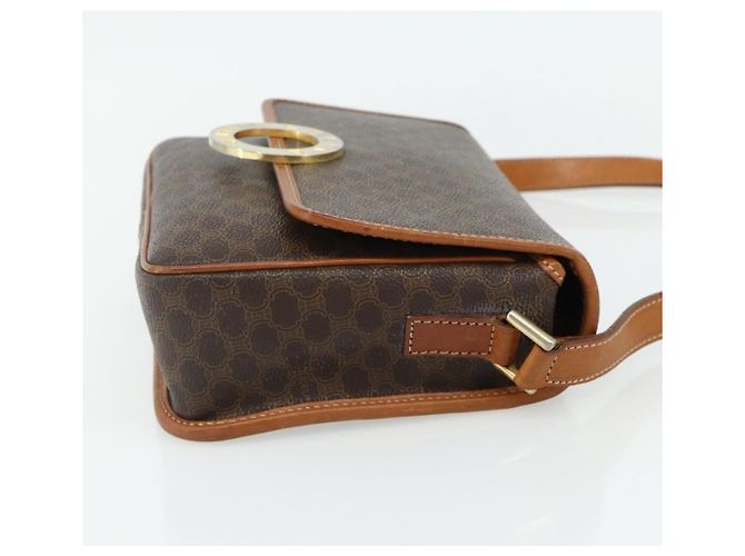 Céline CELINE Macadam Canvas Shoulder Bag PVC Leather Brown Gold - vista 4