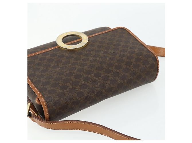 Céline CELINE Macadam Canvas Shoulder Bag PVC Leather Brown Gold - vista 6