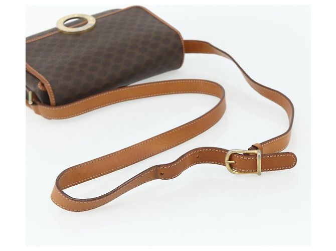 Céline CELINE Macadam Canvas Shoulder Bag PVC Leather Brown Gold - vista 7