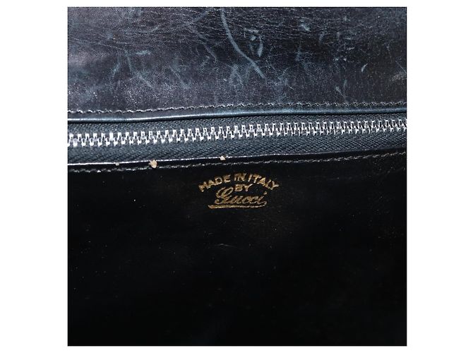 GUCCI Shoulder Bag Leather Black Gold - vista 19