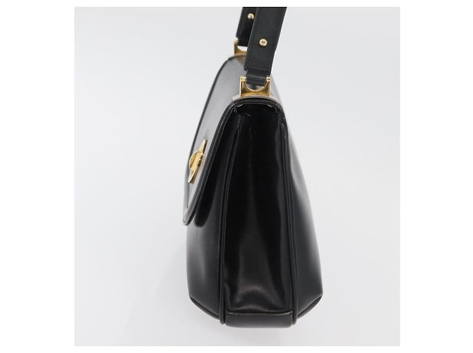 GUCCI Shoulder Bag Leather Black Gold - vista 3