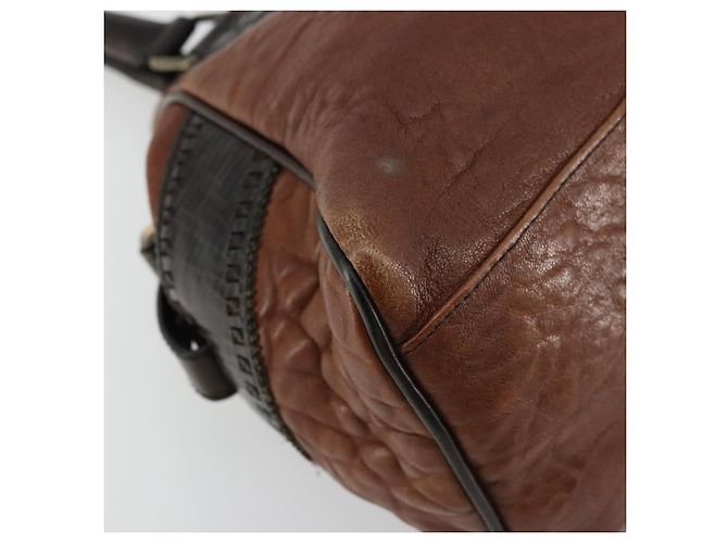 FENDI Enitco Hand Bag Leather Brown Gold - vista 14