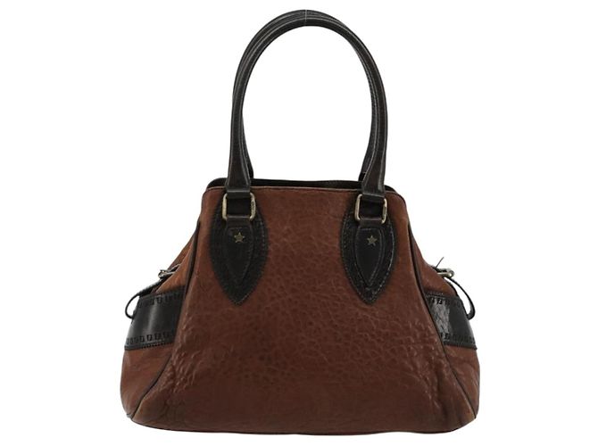 FENDI Enitco Hand Bag Leather Brown Gold - vista 2