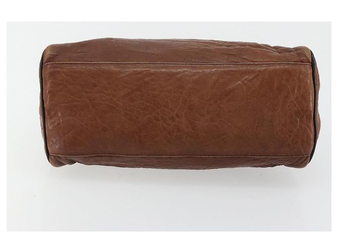 FENDI Enitco Hand Bag Leather Brown Gold - vista 5