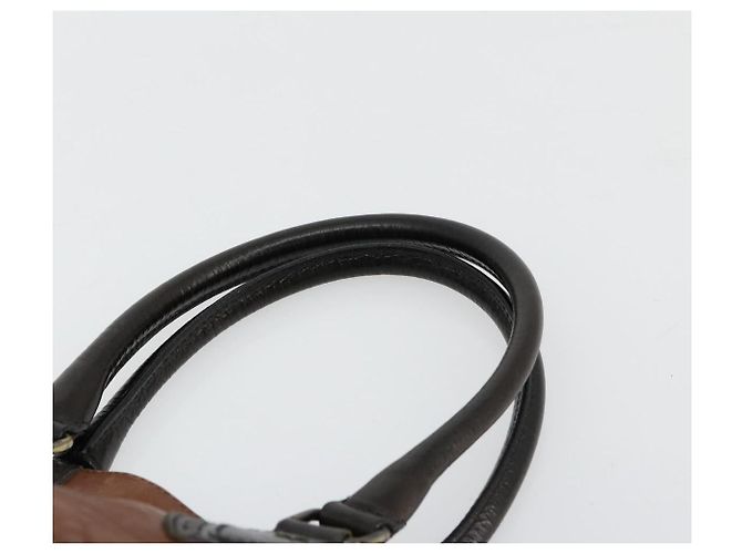 FENDI Enitco Hand Bag Leather Brown Gold - vista 8