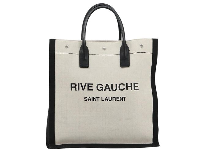SAINT LAURENT Hand Bag Canvas Beige Silver - vista 13