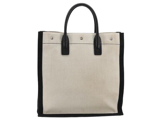 SAINT LAURENT Hand Bag Canvas Beige Silver - vista 2