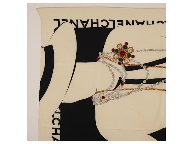 CHANEL Scarf Silk Black CC - vista 2