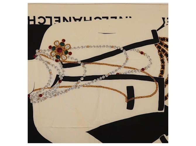 CHANEL Scarf Silk Black CC - vista 3