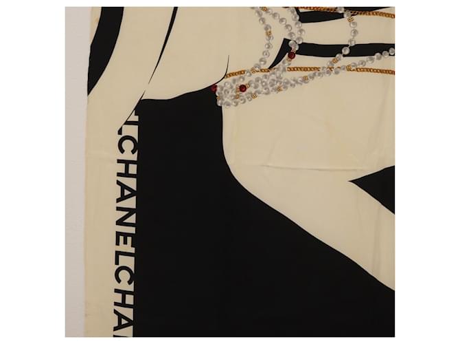 CHANEL Scarf Silk Black CC - vista 5