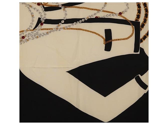 CHANEL Scarf Silk Black CC - vista 6