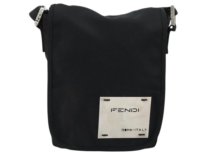 FENDI Shoulder Bag Nylon Black Silver - vista 13