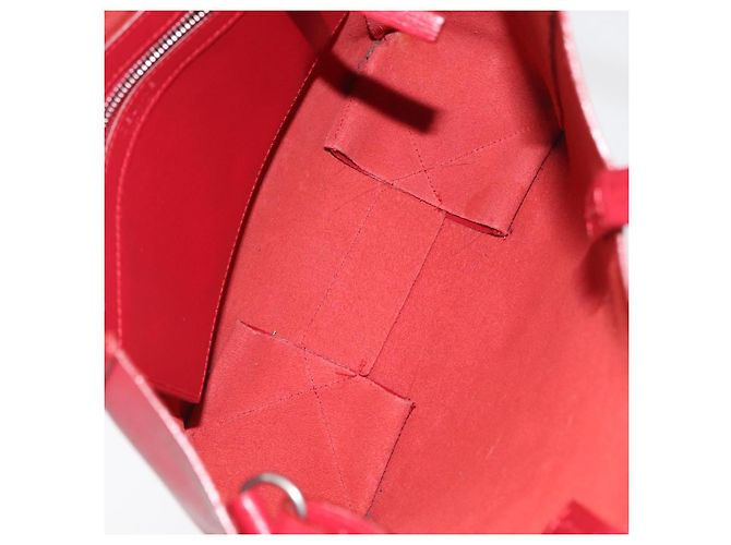 Céline CELINE Vertical Cabas Tote Bag Leather 2way Red Silver - vista 10