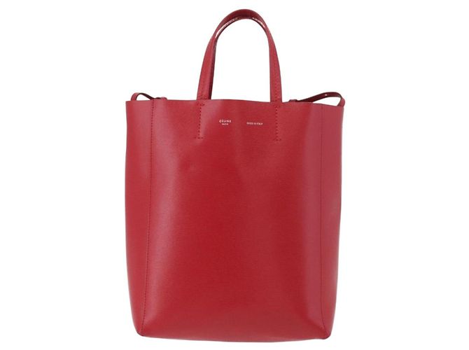 Céline CELINE Vertical Cabas Tote Bag Leather 2way Red Silver - vista 13