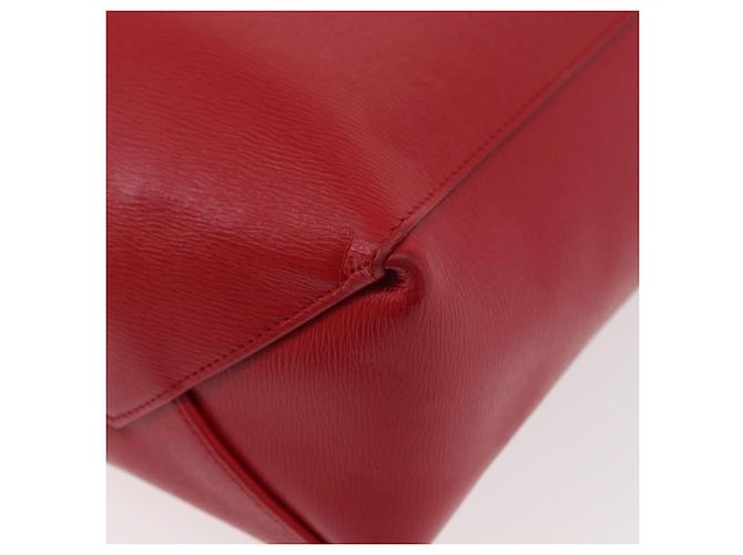 Céline CELINE Vertical Cabas Tote Bag Leather 2way Red Silver - vista 16