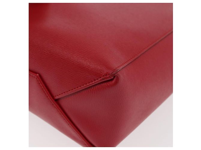 Céline CELINE Vertical Cabas Tote Bag Leather 2way Red Silver - vista 18