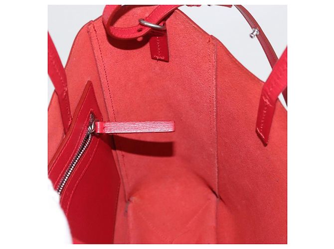 Céline CELINE Vertical Cabas Tote Bag Leather 2way Red Silver - vista 20