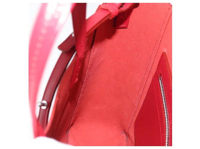 Céline CELINE Vertical Cabas Tote Bag Leather 2way Red Silver - vista 21