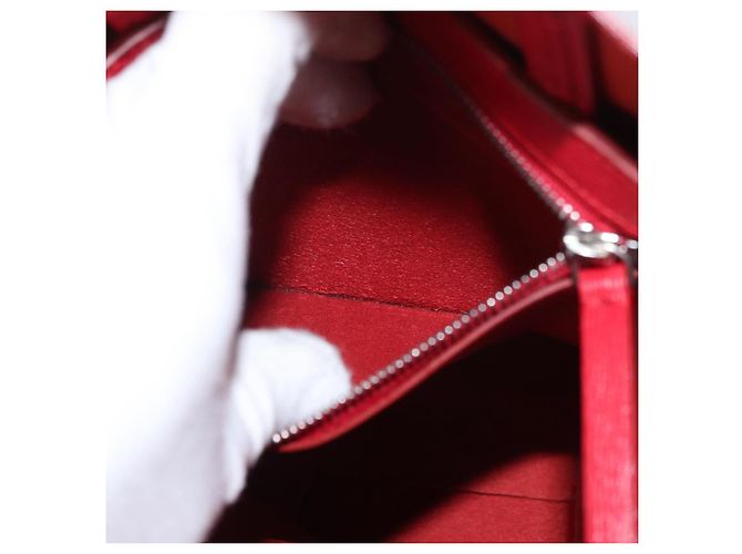 Céline CELINE Vertical Cabas Tote Bag Leather 2way Red Silver - vista 23