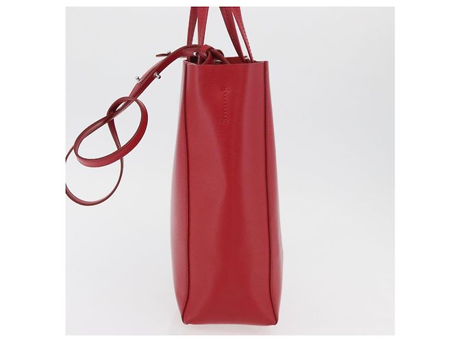 Céline CELINE Vertical Cabas Tote Bag Leather 2way Red Silver - vista 3