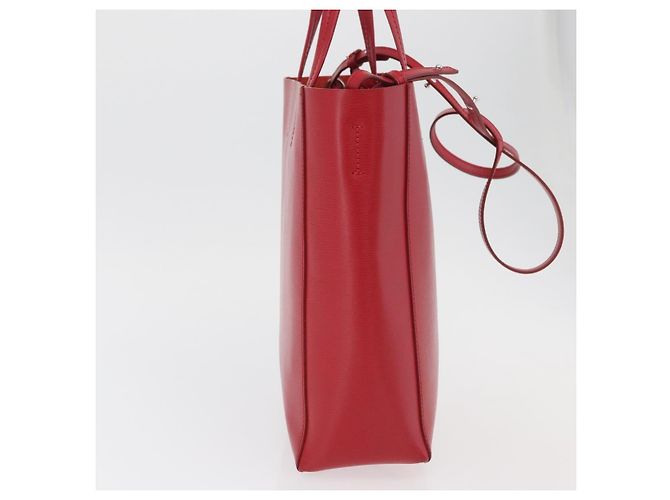 Céline CELINE Vertical Cabas Tote Bag Leather 2way Red Silver - vista 4