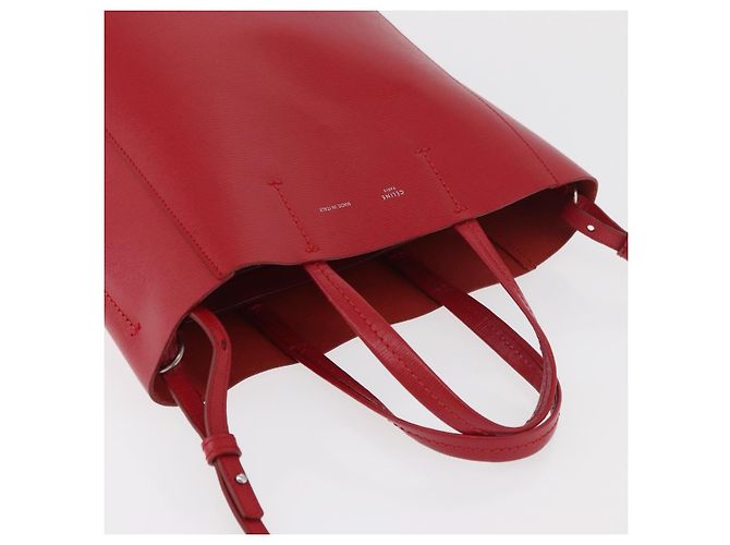 Céline CELINE Vertical Cabas Tote Bag Leather 2way Red Silver - vista 6