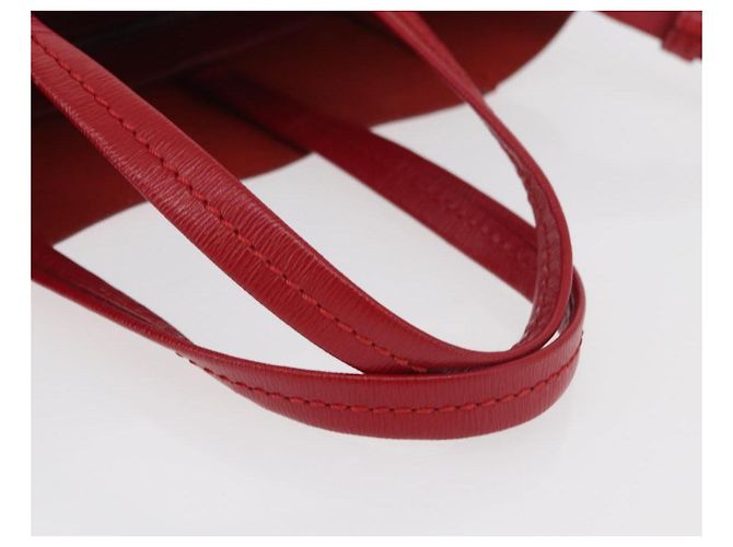 Céline CELINE Vertical Cabas Tote Bag Leather 2way Red Silver - vista 7