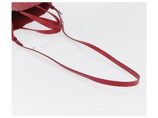 Céline CELINE Vertical Cabas Tote Bag Leather 2way Red Silver - vista 8