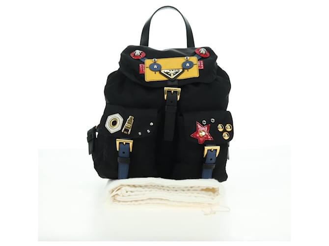 PRADA Robot Backpack Nylon Black Silver - vista 12