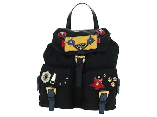PRADA Robot Backpack Nylon Black Silver - vista 13