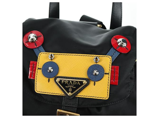 PRADA Robot Backpack Nylon Black Silver - vista 24