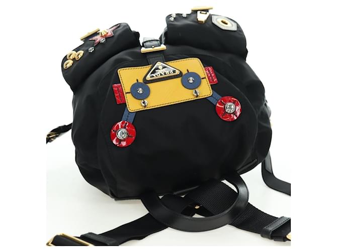 PRADA Robot Backpack Nylon Black Silver - vista 6
