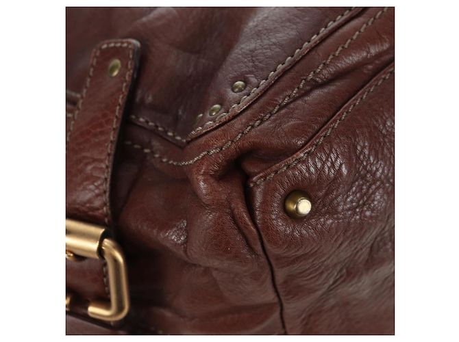 Chloé Chloe Paddington Shoulder Bag Leather Brown Gold Silver - vista 15