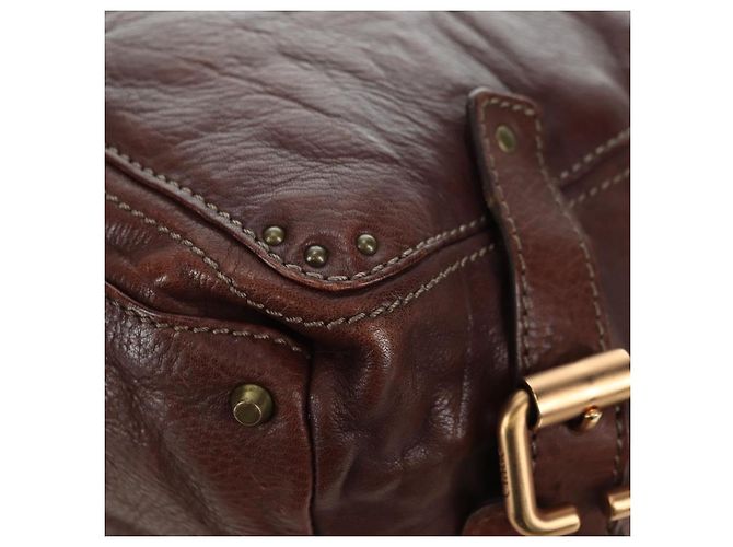 Chloé Chloe Paddington Shoulder Bag Leather Brown Gold Silver - vista 16