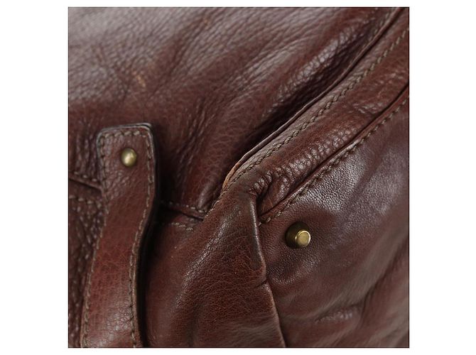 Chloé Chloe Paddington Shoulder Bag Leather Brown Gold Silver - vista 17