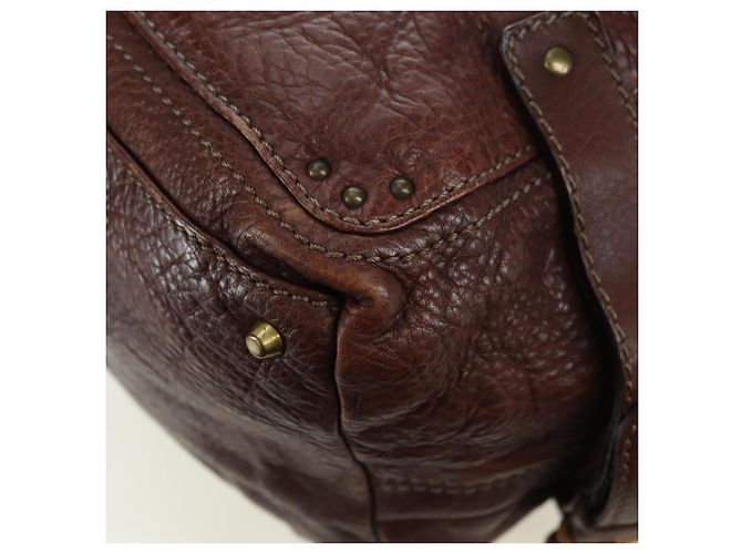 Chloé Chloe Paddington Shoulder Bag Leather Brown Gold Silver - vista 18