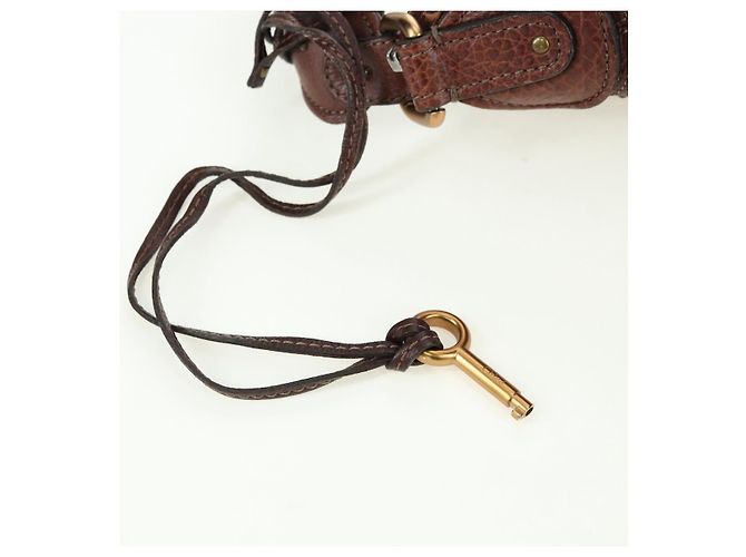 Chloé Chloe Paddington Shoulder Bag Leather Brown Gold Silver - vista 19
