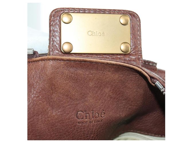 Chloé Chloe Paddington Shoulder Bag Leather Brown Gold Silver - vista 22